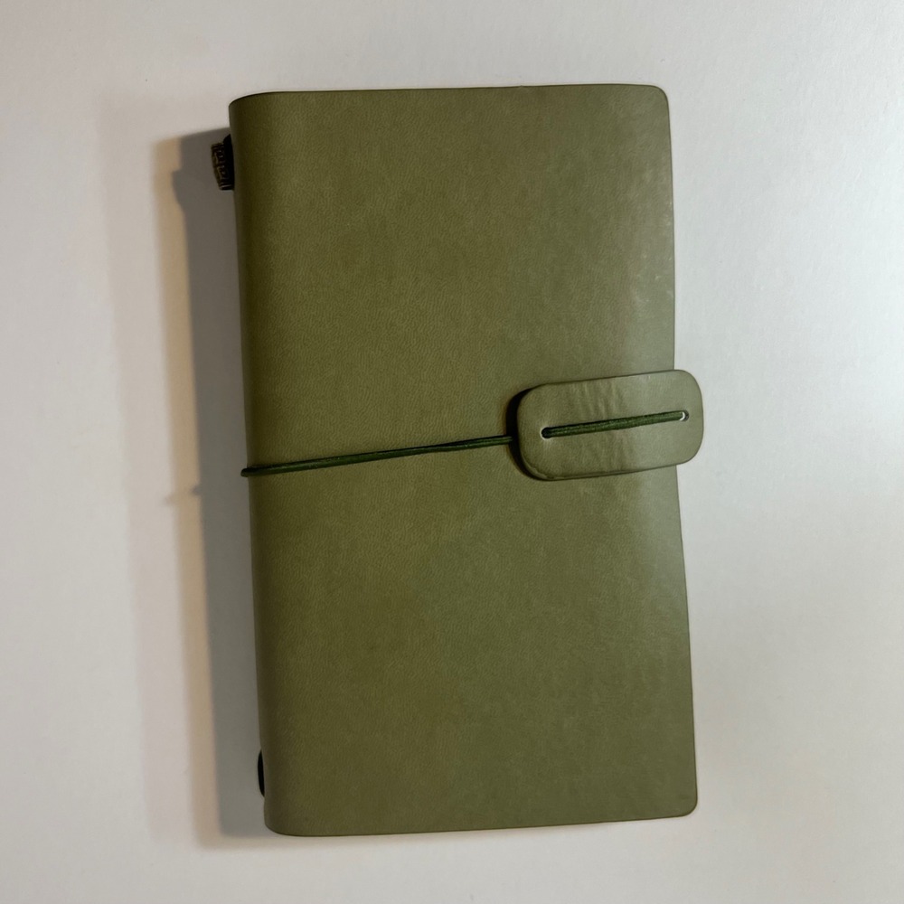 Classic Olive Green Softcover Travel Notebook with Elastic Closure